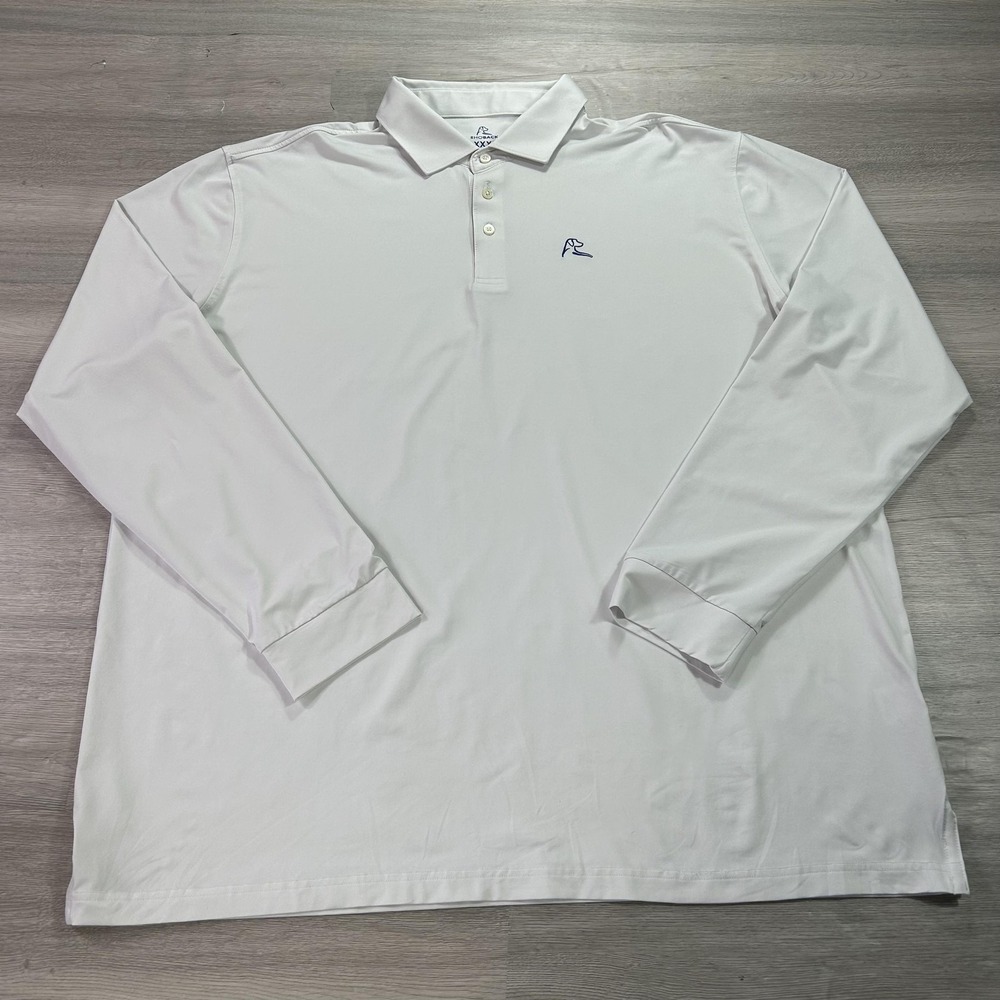 Rhoback Polo Shirt Mens 3XL White Long Sleeve Performance Golf Stretch